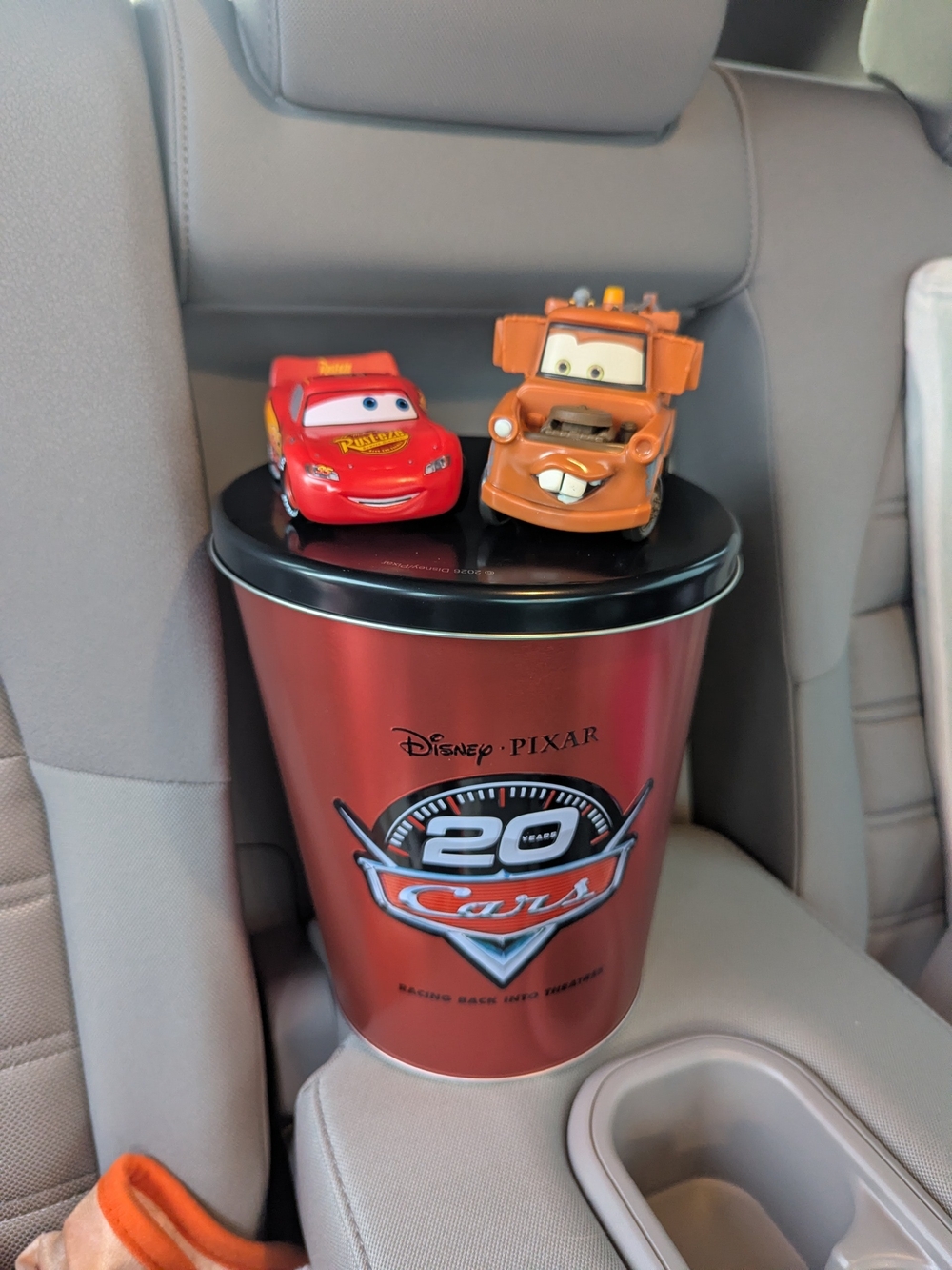 Cars 20th Anniversary Red Tin with Lightning McQueen and Mater Popcorn Bucket